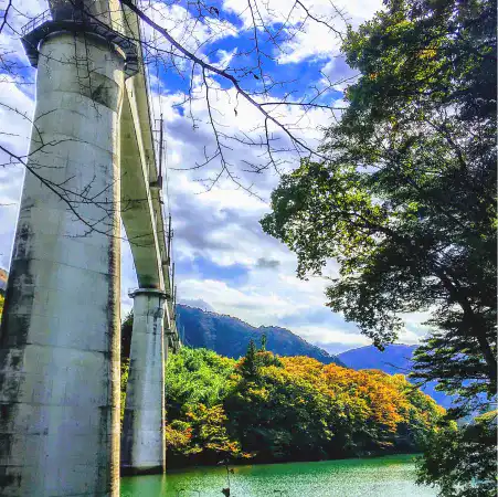 下から見上げる小網ダム
