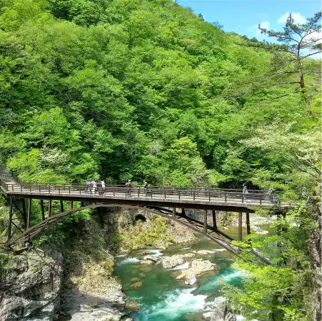 龍王峡に架かる虹見の橋