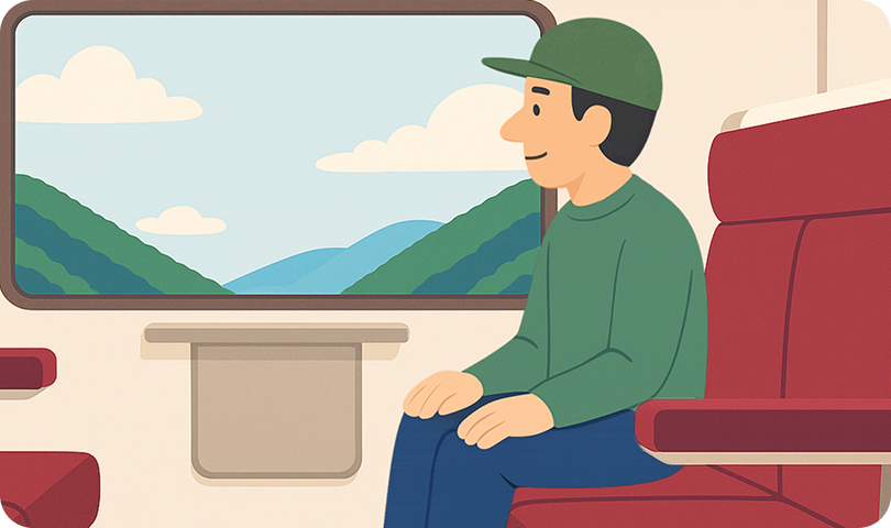 そのまま列車に乗り込む様子